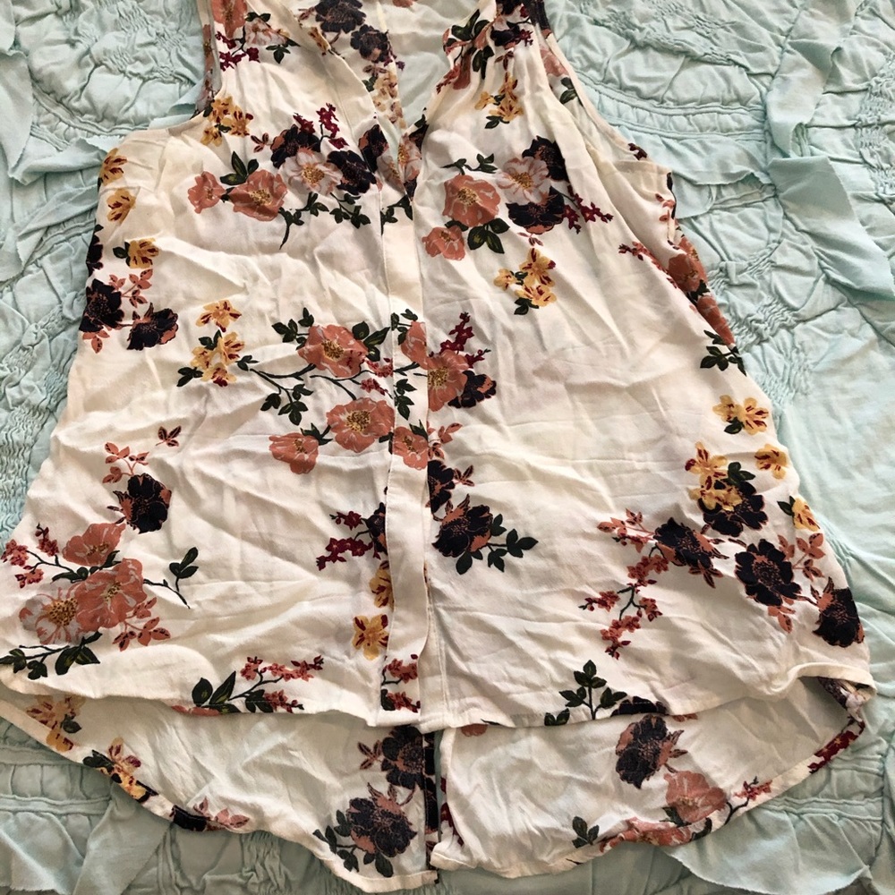 Sanctuary Button Down Blouse with Slit Back